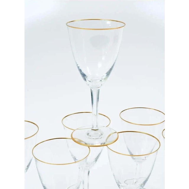 Gold Tall Baccarat Crystal Tableware Wine / Water Service / 12 People For Sale - Image 8 of 12