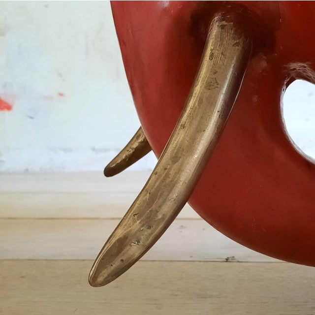 Red Chinese Lacquered Elephant, 1970s For Sale - Image 8 of 9