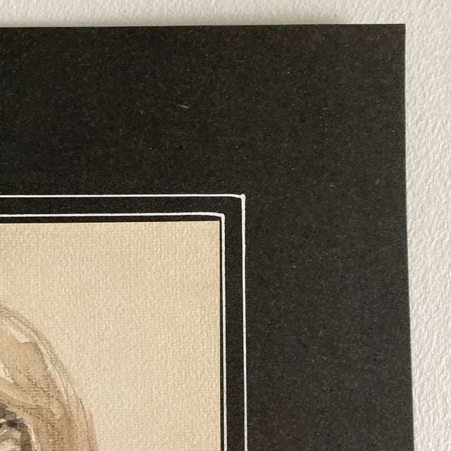 Lights 1954 Original Modern Portrait Watercolor Painting of a Woman with Long Hair For Sale - Image 7 of 9