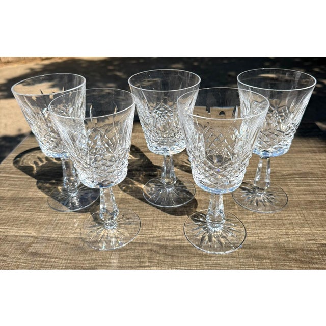 Late 20th Century Late 20th Century Waterford Crystal Kenmare Water Goblets Set of 5 Signed Ireland For Sale - Image 5 of 11