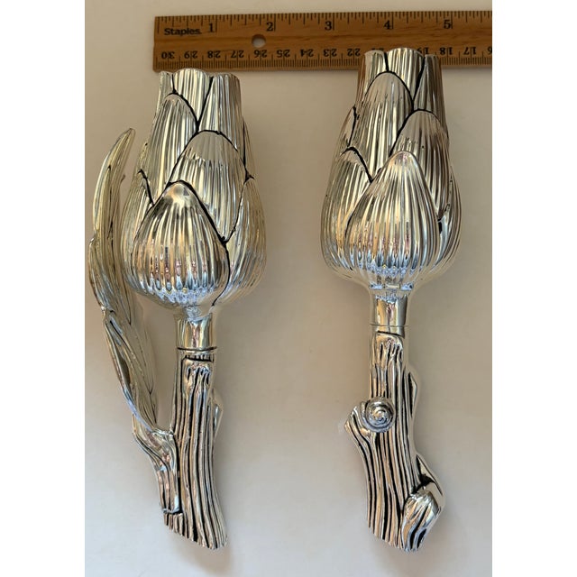 Late 20th Century Missiaglia Style Silver Artichoke Salt and Pepper For Sale - Image 12 of 14