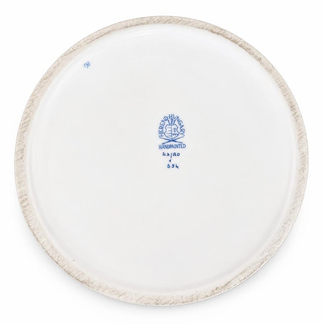 Hand-painted herend bone-shaped bowl with lid / porcelain bowl with lemon slice – rothschild bird motif elegant, hand-...