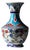 Handmade Ceramic Classic Vase (30cm) – Turquoise Panels & Red Floral Pattern – Mediterranean Summer Decor For Sale