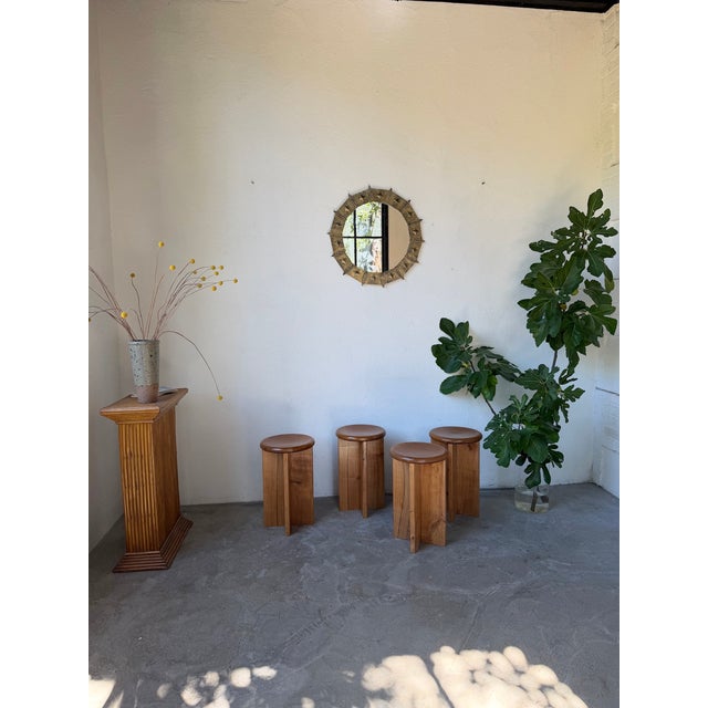 Wood Vintage Oak Stools, 1950s, Set of 4 For Sale - Image 7 of 18