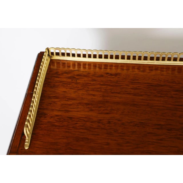 Wood 19th Century Victorian Inlaid Mahogany Pedestal Desk For Sale - Image 7 of 18