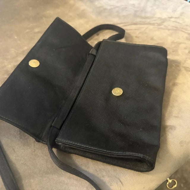 Contemporary 1980s Vintage Black Satin Evening Jewel Bag by Yves Saint Laurent For Sale - Image 3 of 14