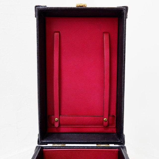 Vintage Black Leather Beauty Case by Pascal Morabito, 1980s For Sale - Image 3 of 15