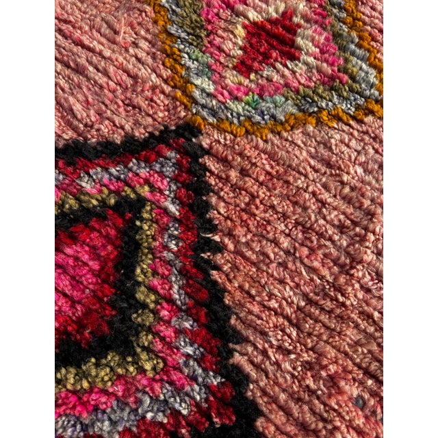 Textile Moroccan Runner Rug – Handmade Wool Berber Hallway Rug With Geometric Pattern For Sale - Image 7 of 8