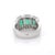 3.1 Ct Emerald With Diamonds Three Stone Wedding Ring Size 7 in 18k Gold For Sale In New York - Image 6 of 12
