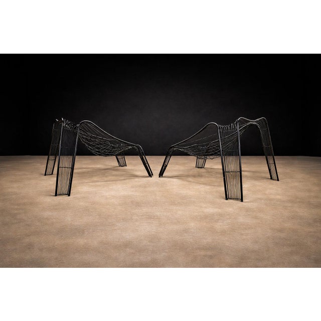 Black Armchairs With Organic Shape in Iron, Unknown, 1950s For Sale - Image 8 of 10