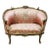 French Rococo Style Pink Sofa With Gold Details For Sale