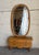 Vintage Danish Oak Entryway Console Table & Oval Mirror Set With Brass Details For Sale - Image 9 of 10