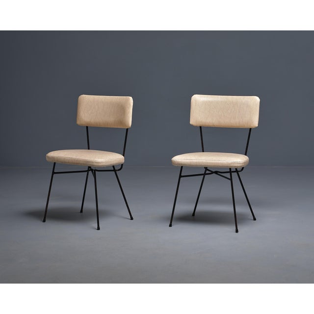Italian Desk Chairs with Iron Frames, 1950s, Set of 2 For Sale - Image 4 of 8