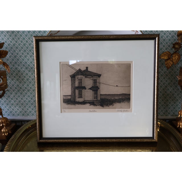 Woody Gruber “Desolation” Signed Limited-Edition Drypoint Etching 51/75 For Sale In Washington DC - Image 6 of 18