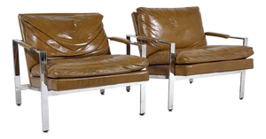 Pair of Milo Baughman Lounge Chairs by Thayer Coggin