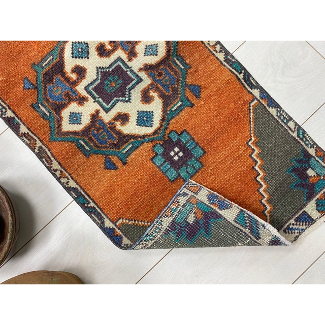Small Anatolian Orange Rug For Sale - Image 4 of 5