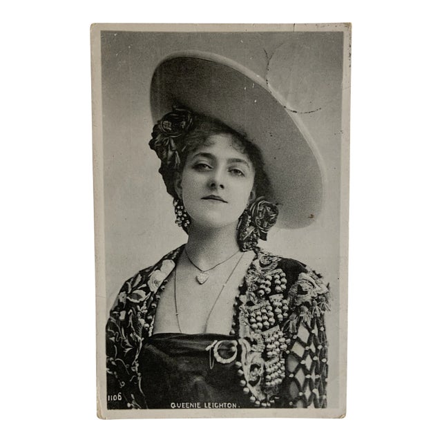 Antique Queenie Leighton English Actress Postcard For Sale