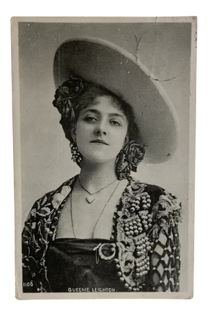 Antique Queenie Leighton English Actress Postcard