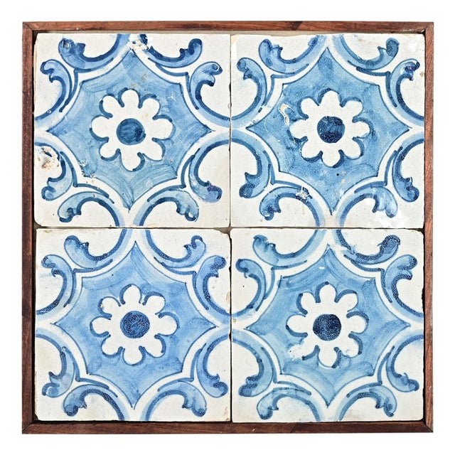Framed Set of 18th Century Portuguese Tiles For Sale