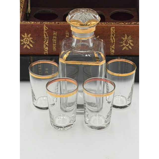Late 19th Century French Leather Book Liquor Tantalus with box - 7 pcs For Sale - Image 14 of 14
