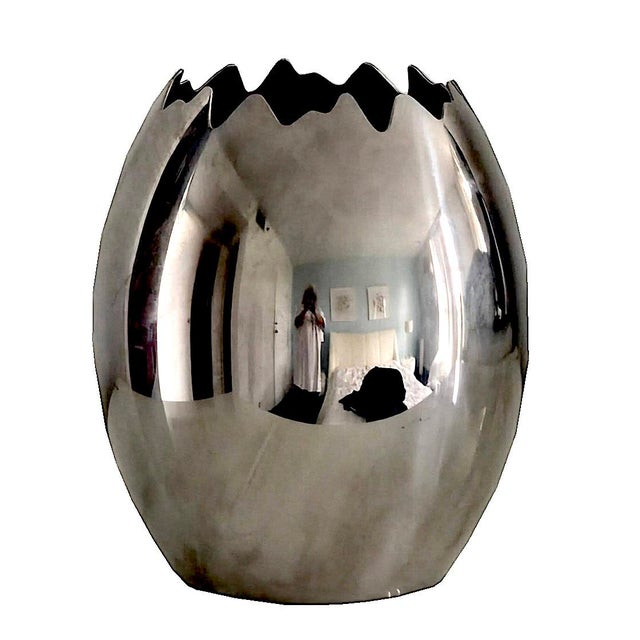 Vintage Mepra Ovo Italian Ice Bucket/Vase in Stainless Steel For Sale - Image 9 of 12