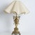 Brass Table Lamps with Wavy Ecru Lampshades, 1950, Set of 2 For Sale - Image 11 of 13