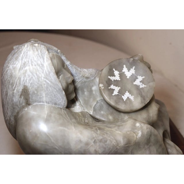 Large Antique Carved Good Luck Native American Inuit Soapstone Stone Sculpture For Sale - Image 12 of 12