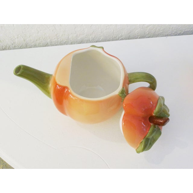 Ceramic Vintage Figural Sweet Peach Teapots, a Pair For Sale - Image 7 of 7