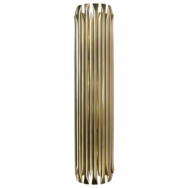 Large Wall Light In Brass With Brushed Nickel Finish For Sale