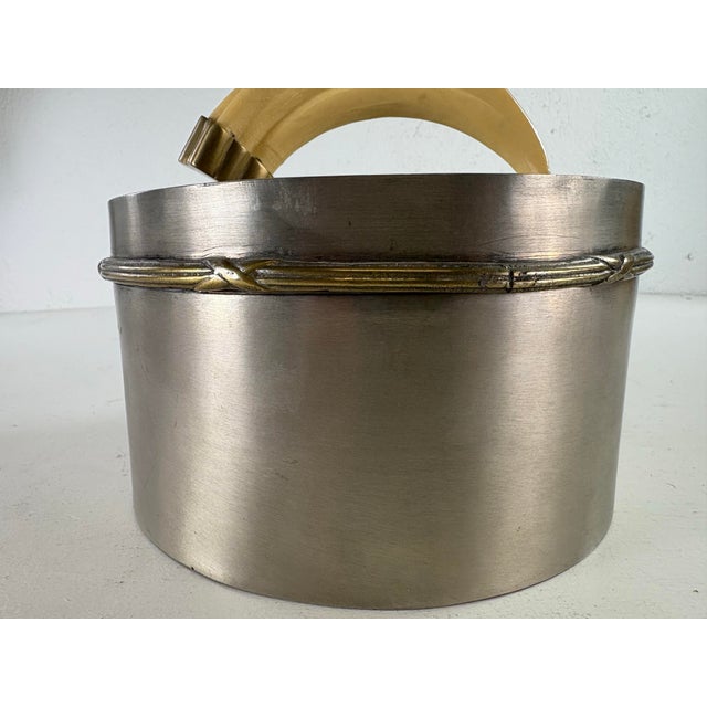 Vintage Pewter & Faux Boars Tusk Decorative Dresser Box For Sale In Philadelphia - Image 6 of 9