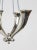 Transitional Early 20th Century Silver Plated Solid Bronze 4-Light Horn Chandelier For Sale - Image 3 of 11