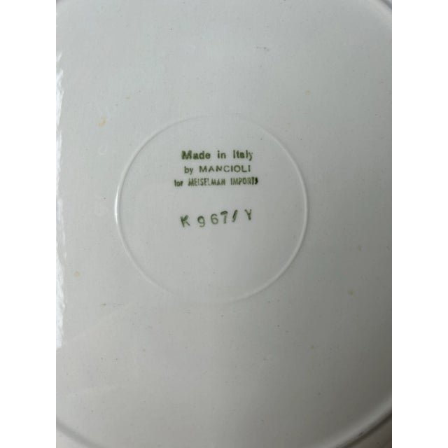 White Vintage Italian 1960’s Yellow & White Pottery Salad Bowl With 4 Plates by Mancioli For Sale - Image 8 of 10