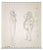 Leo Guida, Figures with Masks, Pencil Drawing, 1970s For Sale
