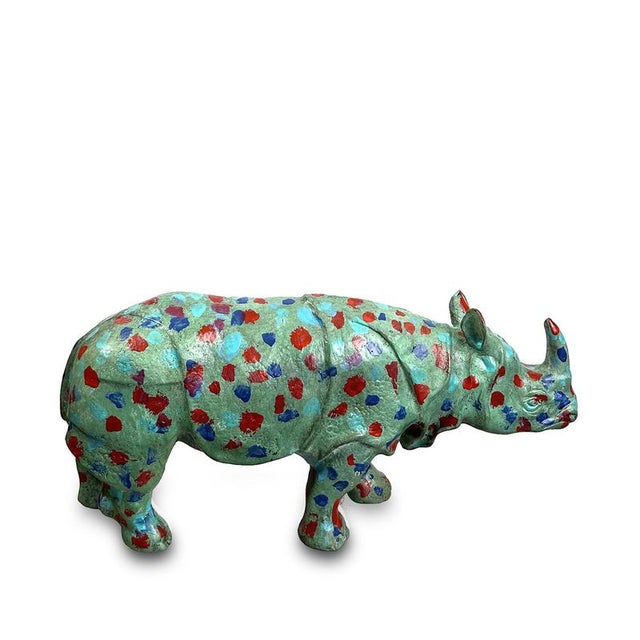 Dimensions: 7 x 35 x 17 cm (h) Bronze with multicolored patina A “Riconoceronte” that reinvents itself through its forms,...