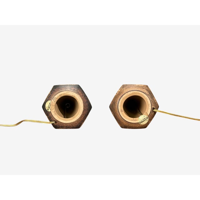 1960s Marianne Starck, Table Lamps, Brown Stoneware - Pair For Sale - Image 14 of 14
