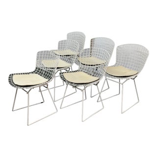 Knoll Harry Bertoia Model 420 Wire Chairs, Set of Six For Sale