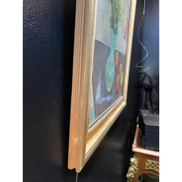 1920s Charles Felix Appenzeller, Bouquet and Apples, Oil on Canvas, 1921 For Sale - Image 5 of 9