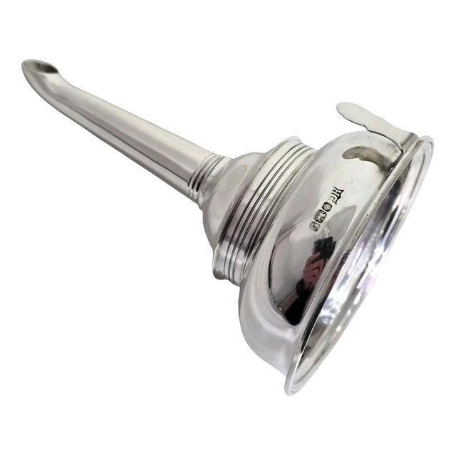Sterling Silver Wine and Spirit Funnel from Hugh Crawshaw, Sheffield, 1992 For Sale