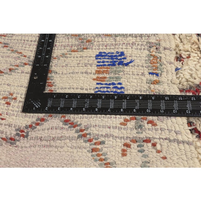 Textile Vintage Azilal Boucherouite Moroccan Rug, 03'06 X 08'08 For Sale - Image 7 of 10