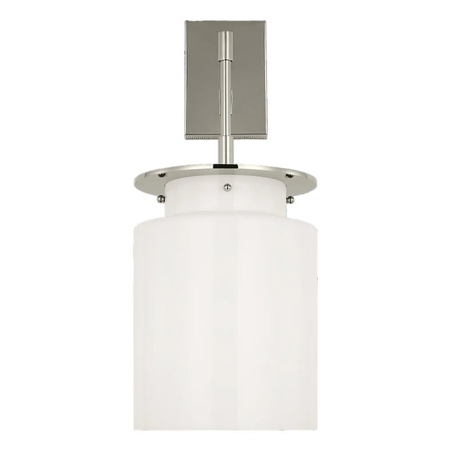 Elias 23" Sconce in Polished Nickel with White Glass Designer: Ray Booth Finish: Polished Nickel Height: 22.5" Width: 9"...