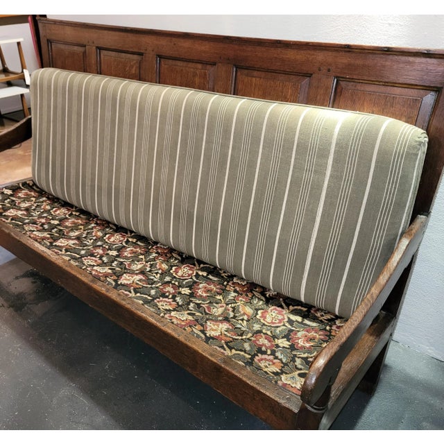 Late 18th Century 18th Century Handmade Wooden Bench/Settee With Custom Cushions For Sale - Image 5 of 12