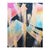 Colorful metallic gestural abstract painting by Brooklyn based artist Bret Shirley. The work features sweeping strokes of...