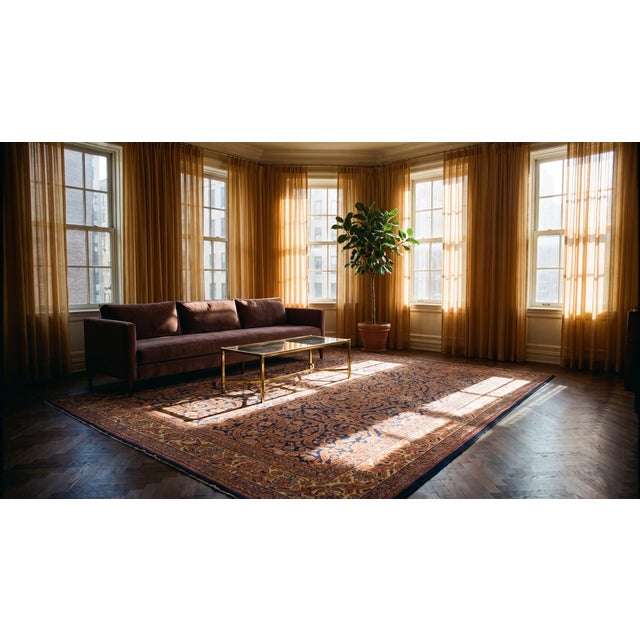Burgundy Early 20th Century Persian Sarouk Carpet ( 10'10" x 13'9" - 330 x 420 ) For Sale - Image 8 of 10