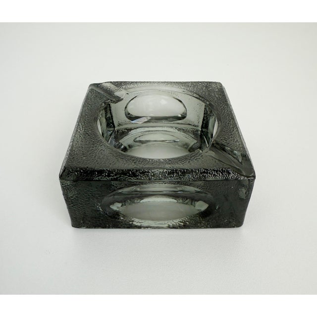 Show-stopping vintage smoked/black Murano style glass ashtray, dish, catchall attributed to Antonio Imperatore in Italy in...