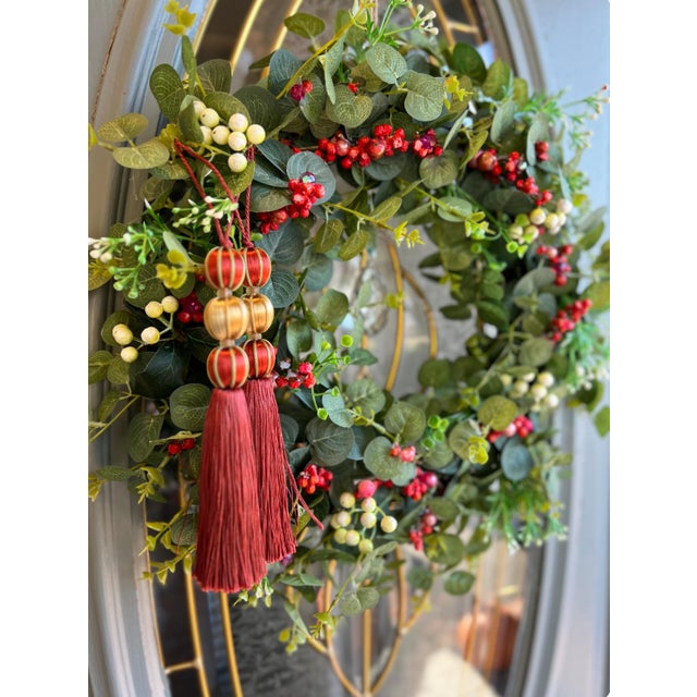 Red Red Beaded Key Tassels - 7.5" - a Pair For Sale - Image 8 of 14