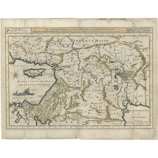 Antique Map of the Mediterranean and the Persian Gulf by Danckerts, 1718 For Sale