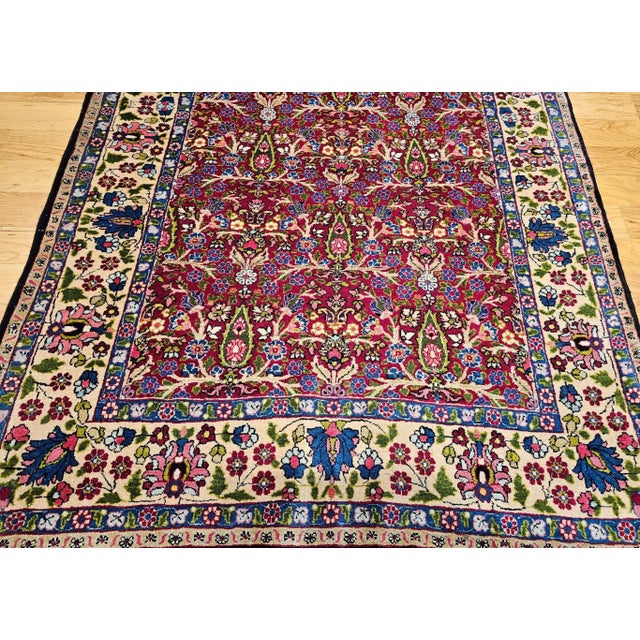 Vintage Persian Tabriz Area Rug, Handwoven All Over Tree of Life Pattern, Red & Yellow, 5’ X 7’ For Sale - Image 9 of 12