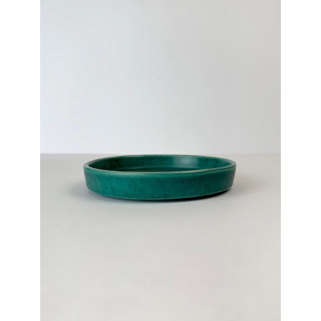 Argenta Bowl in Turquoise Ceramic by Wilhelm Kåge for Gustavsberg, Sweden, 1950s For Sale - Image 3 of 11