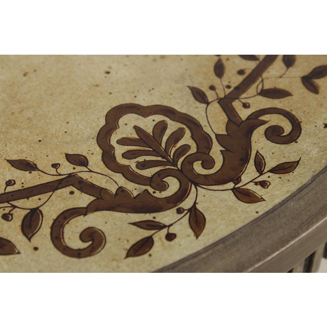 Vintage Eglomise Glass Top Accent Table For Sale In Philadelphia - Image 6 of 13
