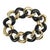 Elegant 18kt Yellow Gold and Ebony Wood curved link bracelet with self-link closure. The fabulous bracelet measure 7 1/2...